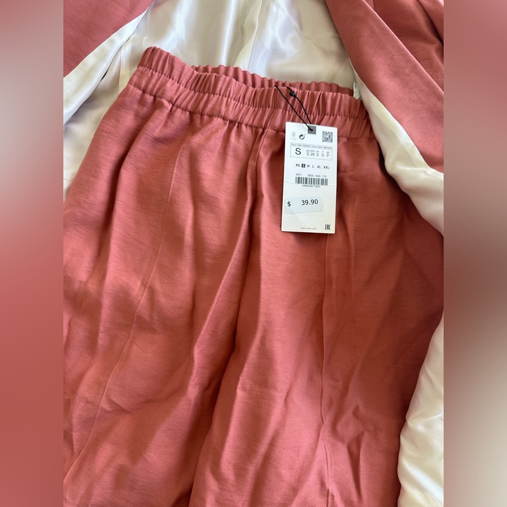 NWT Zara Coral Linen Suit - Picture 3 of 6